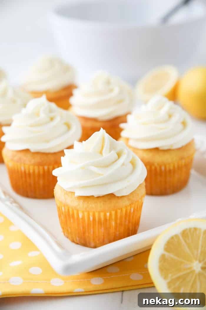 Lemon Cream Cheese Frosting is light and creamy with fresh lemon flavor. It's slightly tangy and not overly sweet. Perfect for piping or decorating cupcakes and cakes.
