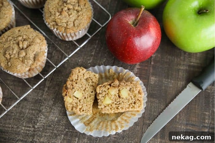 Homemade Apple Cinnamon Muffins Recipe for Fall Baking 9 Fresh apple chunks and apple sauce make these muffins full of apple flavor.