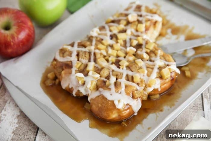 Caramel Apple Cinnamon Rolls with Brown Sugar Glaze 7 Turn frozen cinnamon rolls into a these easy caramel apple rolls with fresh apples and an easy caramel sauce like sticky buns.
