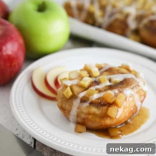 Caramel Apple Cinnamon Rolls with Brown Sugar Glaze 9 Caramel Apple Cinnamon Rolls are a twist on caramel pecan rolls, with fresh apples instead of nuts. They’re made easy with frozen cinnamon rolls so half the work is done for you! A great breakfast or dessert in the Fall, on holidays, or the weekend.