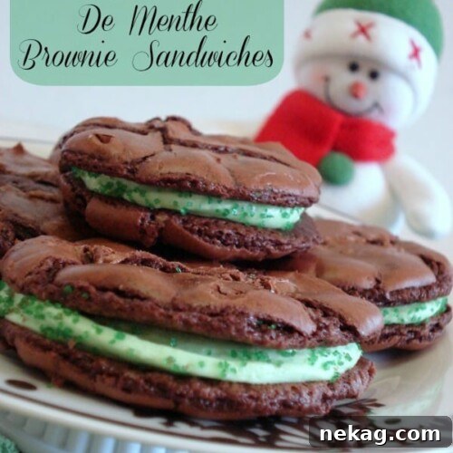 Mint Chocolate Brownie Sandwiches with Creamy Creme de Menthe Filling 5 img 292 4