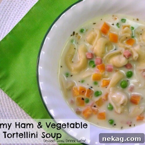 Creamy Ham & Vegetable Tortellini Soup