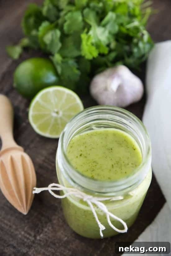 Cilantro Lime Vinaigrette Recipe — Zesty Dressing for Salads and Tacos 4 This Cilantro Lime Vinaigrette makes a great salad dressing or marinade for veggies and meat. It's creamy, tangy, and robust!