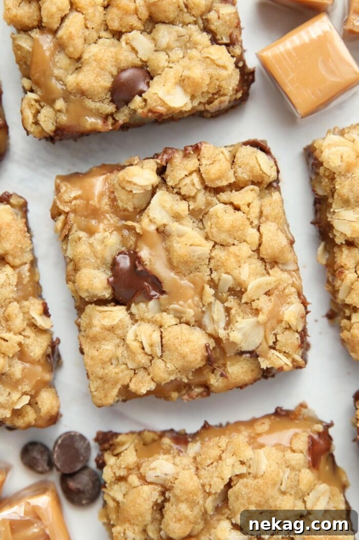 Close up of Caramelitas, aka chocolate caramel bars.