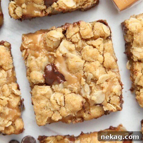 Close up of Caramelitas, aka chocolate caramel bars.