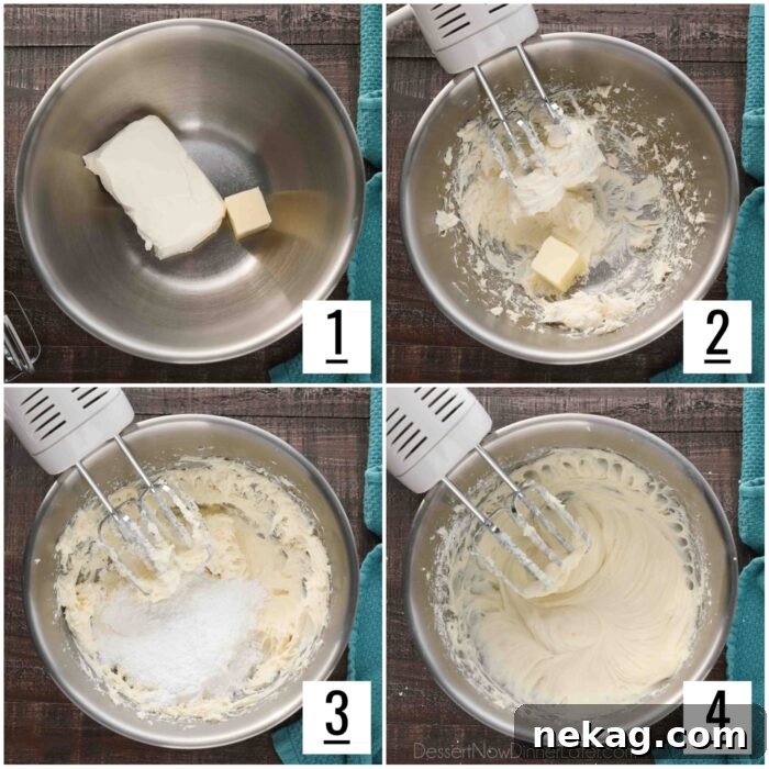 Steps to make Coconut Cream Cheese Frosting. 1- Place cream cheese and 2 Tbsp of butter in a large bowl. 2- Beat cream cheese and butter with an electric hand mixer, adding butter 2 Tbsp at a time. 3- Add powdered sugar and coconut extract. 4- Mix completely.