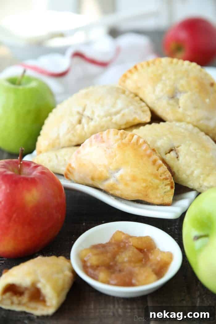 Plate of glazed apple hand pies.