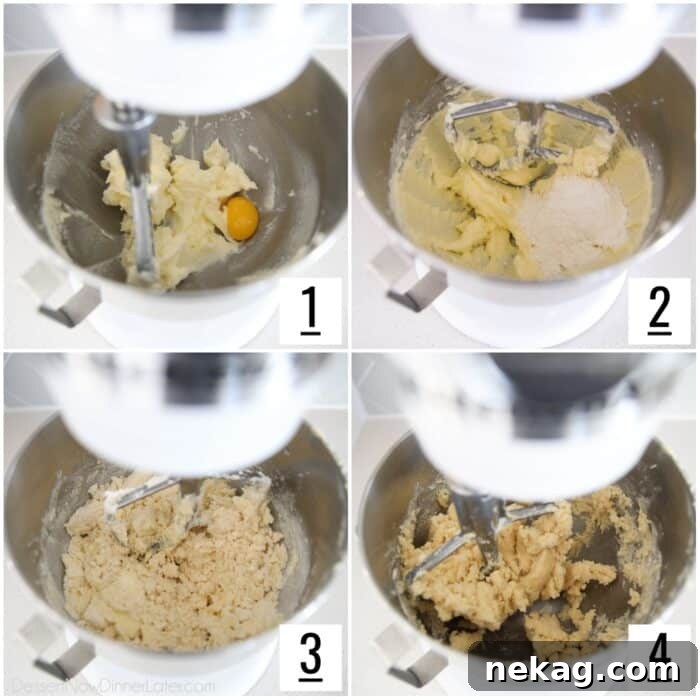 Steps to make cookie dough.