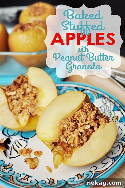 Baked Apples Stuffed with Peanut Butter Granola 2 Baked Stuffed Apples with Peanut Butter Granola | {Five Heart Home for Dessert Now, Dinner Later}