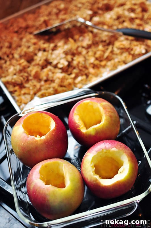 Baked Apples Stuffed with Peanut Butter Granola 3 Baked Stuffed Apples with Peanut Butter Granola | {Five Heart Home for Dessert Now, Dinner Later}