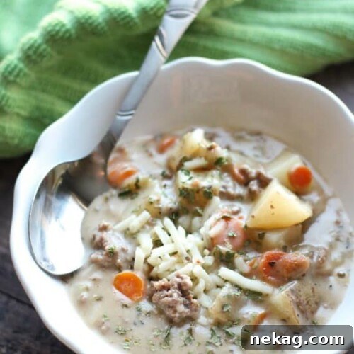 Cheeseburger soup recipe image