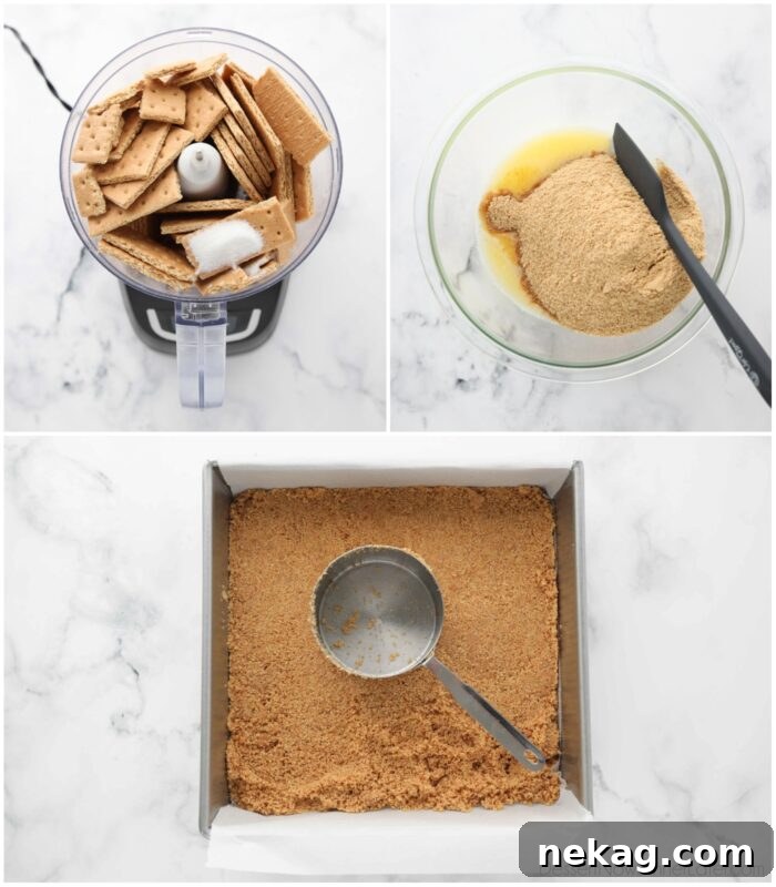 Steps to make graham cracker crust.