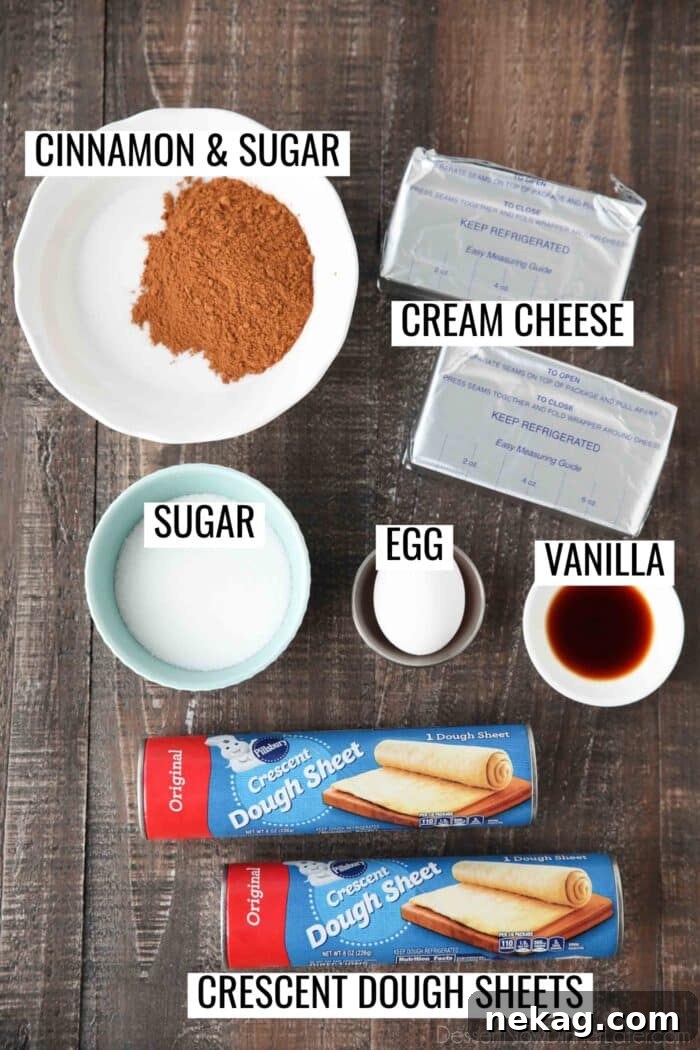 Ingredients to make sopapilla cheesecake bars.