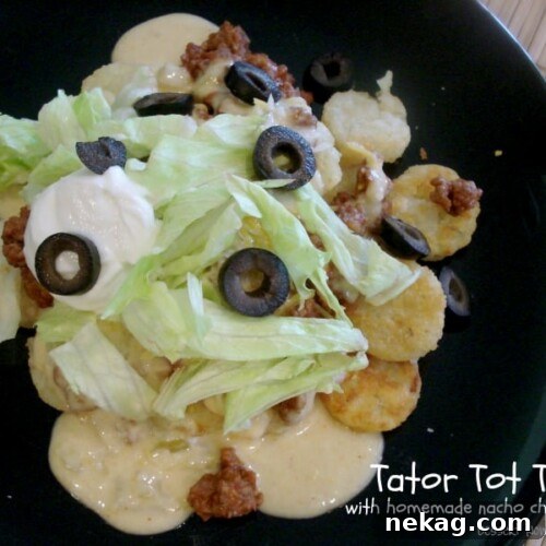 Tater Tot Tacos with Homemade Nacho Cheese Sauce 4 Tator Tot Tacos