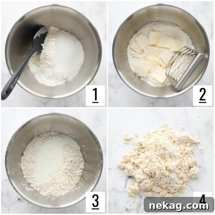 Flaky Biscuit Strawberry Shortcake Recipe You’ll Love 6 Steps to make biscuit dough.