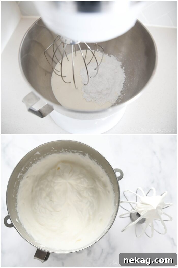 Decadent Pistachio Dessert Recipes to Impress Guests 7 Steps to make sweetened whipped cream.