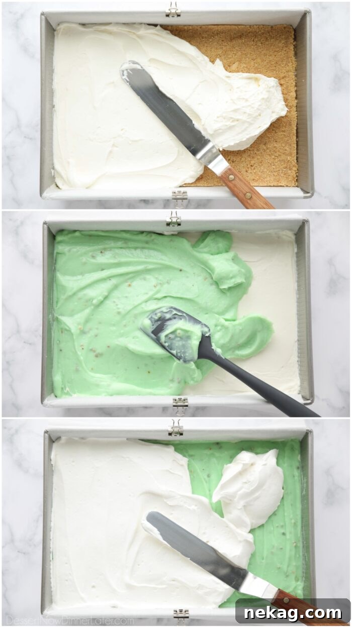 Decadent Pistachio Dessert Recipes to Impress Guests 10 Layering the pistachio dessert.