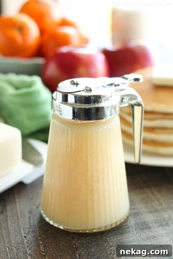 Blonde Butter Syrup on pancakes