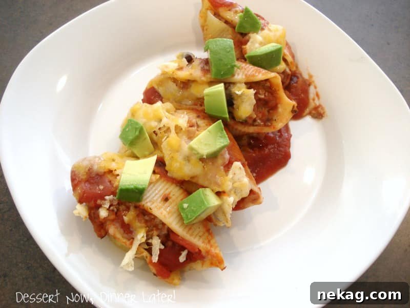 Mexican-Style Stuffed Shells with Creamy Cheese & Spicy Beef 3 Mexican Stuffed Shells