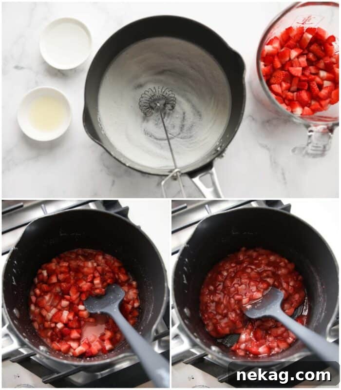 Strawberry Shortcake Cupcakes Recipe — Moist Strawberry Cupcakes 6 Steps to make strawberry sauce topping.