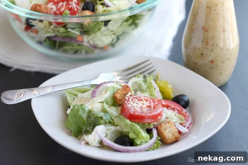 Olive Garden Salad Dressing Recipe (Copycat + Video) 4 This Copycat Olive Garden Salad Dressing is as close as it gets to the real deal, without the high fructose corn syrup!