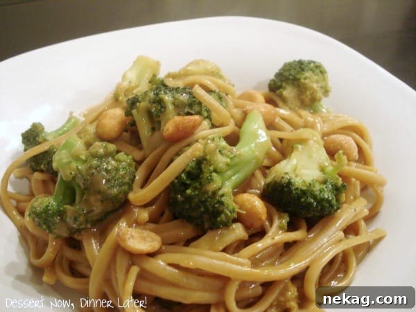 Linguine with Peanut Sauce and Broccoli Bowl 3 Peanut Sauced Linguini & Broccoli