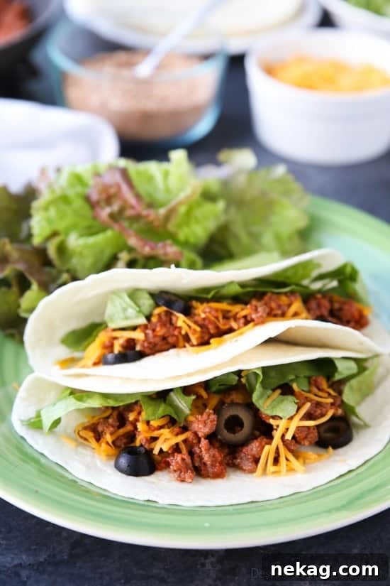 Ultimate Taco Meat Recipe: Juicy, Flavor-Packed Ground Beef 3 The BEST taco meat ever! It's saucy and full of flavor made with an easy homemade taco seasoning. A recipe the whole family will enjoy for Taco Tuesdays!
