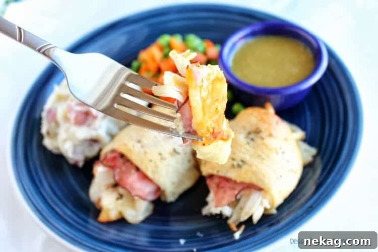 Chicken Cordon Bleu Crescent Rolls Recipe — Quick Dinner Idea 4 Golden baked crescents