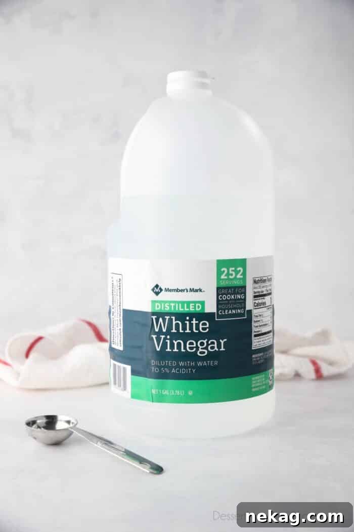 Distilled White Vinegar bottle.