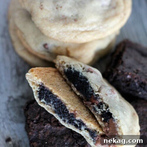 Brownie Stuffed Chocolate Chip Cookies