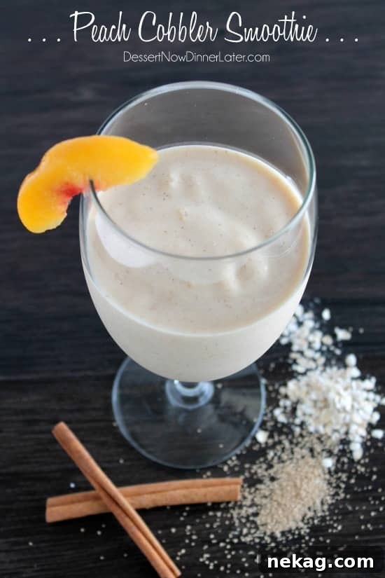 Peach Cobbler Smoothie Recipe — Creamy Southern Peach Shake 2 Peach Cobbler Smoothie