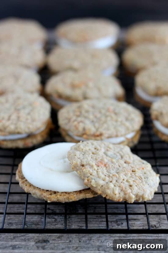 Carrot Cake Whoopie Pies Recipe — Soft Spiced Cream Cheese Filling 6 Carrot Cake Whoopie Pies