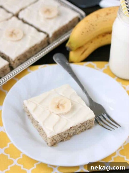 This is the BEST banana cake topped with the BEST cream cheese frosting!
