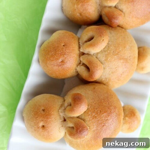 Whole Wheat Easter Bunny Dinner Rolls for Spring Baking 4 Whole Wheat Easter Bunny Rolls