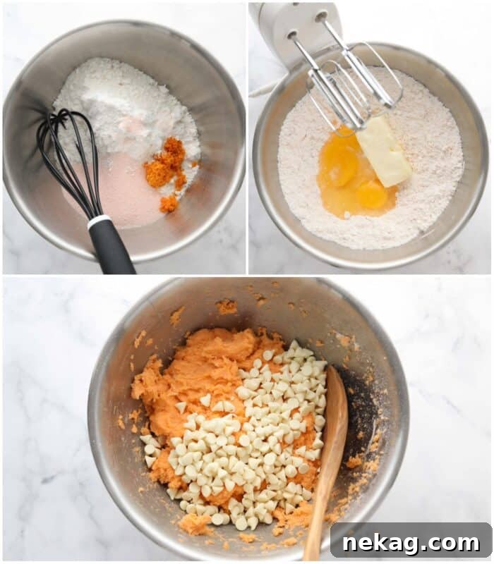 Recipe steps to make orange cake mix cookies.