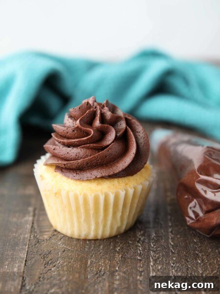 Chocolate buttercream frosting.