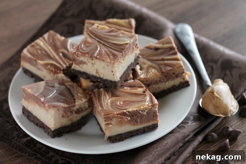 Chocolate Swirl Peanut Butter Cheesecake Bars 5 Peanut Butter Chocolate Swirl Cheesecake Bars