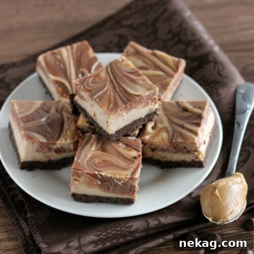 Chocolate Swirl Peanut Butter Cheesecake Bars 6 Peanut Butter Chocolate Swirl Cheesecake Bars