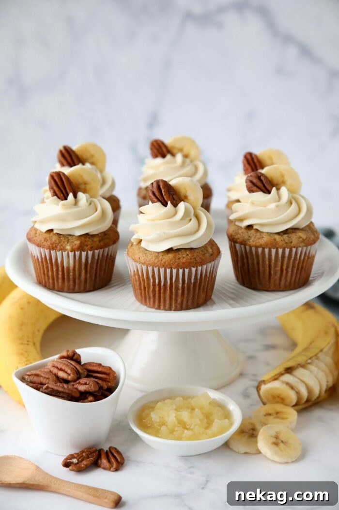 Southern-Style Hummingbird Cupcakes with Cream Cheese Frosting 12 Cake plate with banana pineapple pecan cupcakes, aka hummingbird cupcakes.