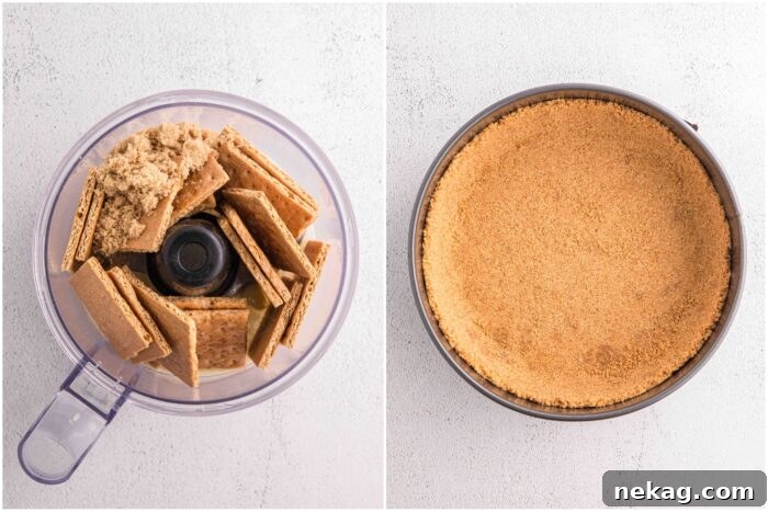 Steps to make graham cracker crust.