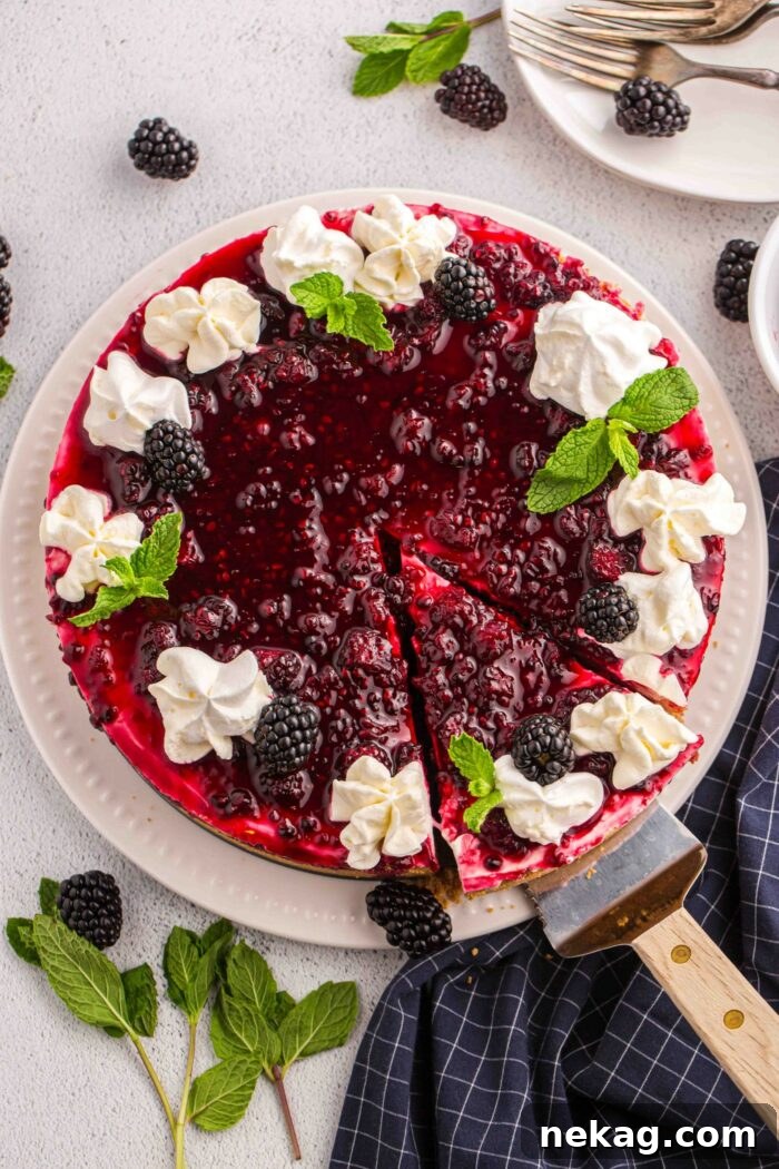 Top view of finished blackberry dessert recipe.