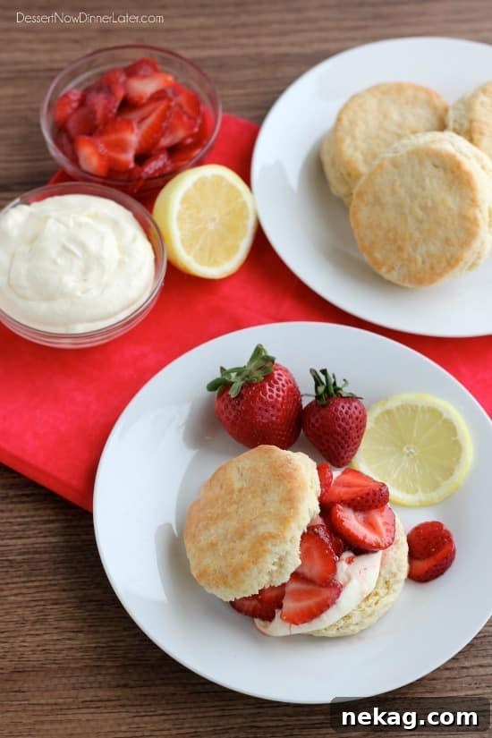 Strawberry Shortcake with Lemon Cream Sauce