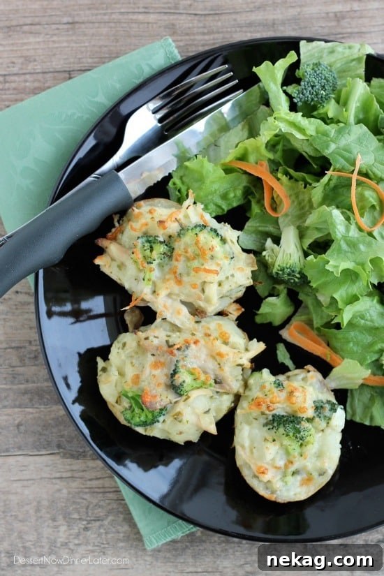 Chicken and Broccoli Stuffed Twice Baked Potatoes