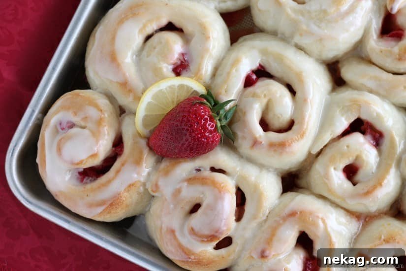 Lemon Strawberry Sweet Rolls