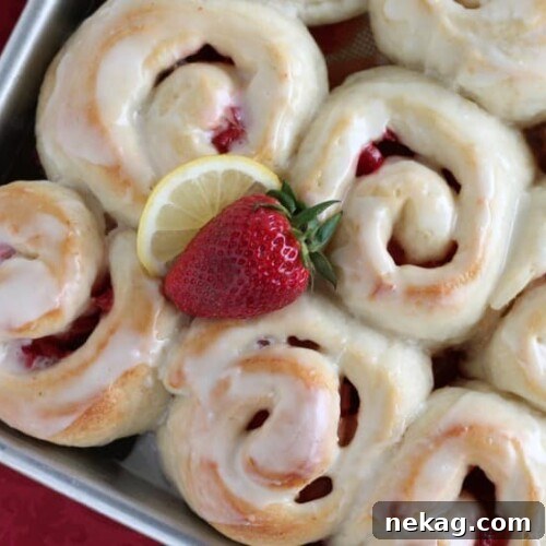 Lemon Strawberry Sweet Rolls