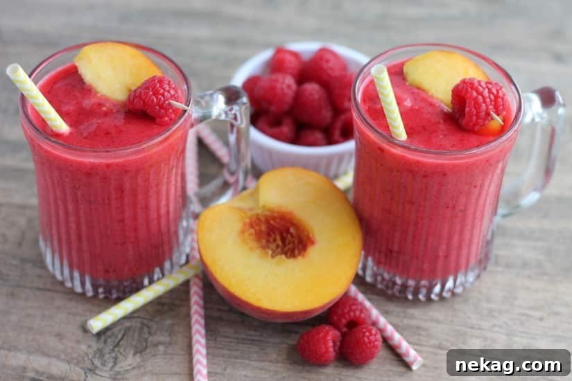 Frozen Raspberry Peach Lemonade Recipe — Refreshing Summer Drink 4 Frozen Raspberry Peach Lemonade