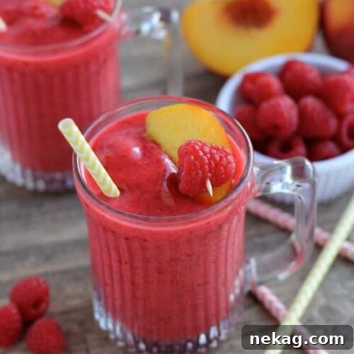 Frozen Raspberry Peach Lemonade Recipe — Refreshing Summer Drink 6 Frozen Raspberry Peach Lemonade