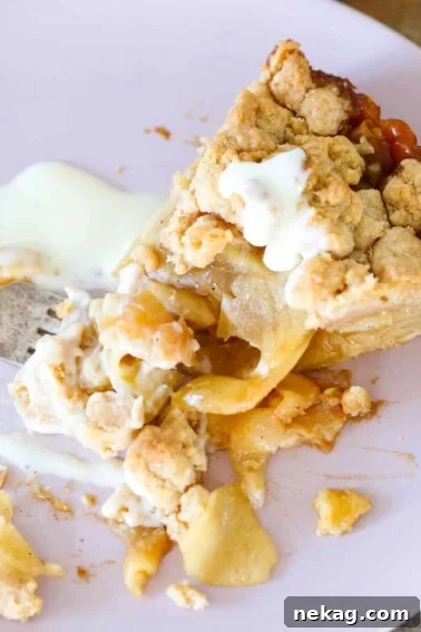Caramel Apple Tart with cinnamon streusel.