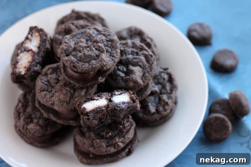 Peppermint Patty Mini Cookie Sandwiches