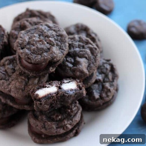 Peppermint Patty Mini Cookie Sandwiches